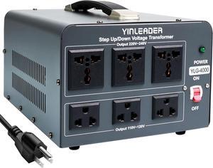 110V to 220V Voltage Converter Transformer 4000W Step Up/Down 110/120-220/240V with US and Universal Outlet,Resettable Circuit Breaker