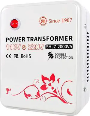 2000W Step Up Voltage Converter 110v to 220v, Step Up Voltage Transformer 110v-120v to 220v-240v with Temperature Control Protection for Asian European Household Appliances Using in US