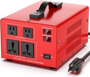 Converter Auto Transformer Heavy Duty Step Up/Down Power Converter 220V to 110V, 110V to 220V with US Outlets, Universal Outlets, LCD Display, Circuit Breaker Protection3000W