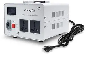1500W Voltage Converter Transformer, Step Up 110V to 220V Power Converters, Resettable Circuit Breaker Protection, with 2 Universal Outlets (1500W,110V-220V)