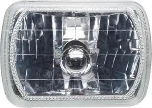 Lighting 6908-001 7X6 Inch White Sealed Beam Headlight with Pre-Installed SMD Halo fits Classic Cars Trucks Motorcycles - Replacement for H6054 Sealed Beam Headlights