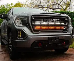 R Automotive LED Light Bar  40-Inch LED Light Kit Compatible with 2019 2020 2021 2022 2023 2024 GMC Sierra 1500  Light Bar with Mount  36 LED Light Bar Kit (Dual 40 Inch (1 White and 1 Amber))