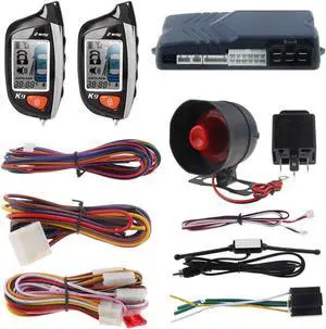 EC200-K9 2 Way Car Alarm System with LCD Pager Display Remote Engine Start Turbo Timer Mode Shock Alarm DC12V Long Remote Range