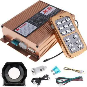 DC12V 400W 8 Sound Loud Car Warning Alarm Police Siren Horn Speaker with MIC System and Remote Control
