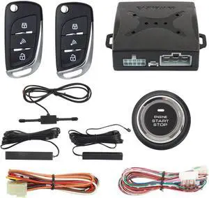 EC003N-V-1 PKE Passive Keyless Entry Car Burglar Alarm Security Push Start Button Remote Start Starter DC12V
