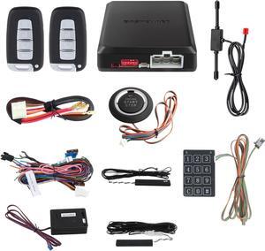 EC002-K-NS ligent car Alarm kit with Passive keyless Entry Automatically Lock Unlock car Door Remote Start Push Start and Touch Password Entry Shock Sensor