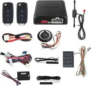 EC002-V-NS Passive keyless Entry PKE car Alarm Push Button Start Remote Engine Start Touch Password keypad Entry Vibration Alarm DC12V