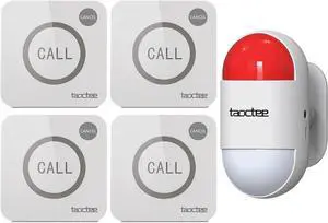 Strobe Siren Alarm Panic Alarm Buttons Strobe Siren Remote Alarm Sound & Light Security Alarm Warning Strobe Alarm System for Home, Bussiness(Battery Operated&USB Charging)