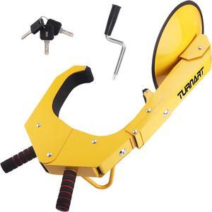 Wheel Lock, Anti Theft not only for Wheels but Also for Rims, Adjustable, Universal, 3 Keys, 1 Crank, Yellow