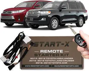 Plug N Play Remote Starter Kit for Toyota Highlander 2014-2019, C-HR 2018-2019, Land Cruiser 2016-2018 / Push to Start