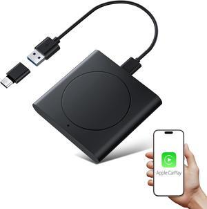 Wireless CarPlay Adapter 2024 Upgrade Bluetooth Car Play Adapter Plug and Play Car Adapter Converts Wired to Wireless CarPlay Car Control Adapter Stable Connection No Latency for iPhone iOS10+
