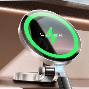Magsafe Car Mount Charger, 15W Fast Charging Ultra Magnetic Car Phone Charger [Mini & Metal], 2024 Magnetic Wireless Car Charger Dashboard for iPhone 16 Pro Max 15 14 13 12, Silver