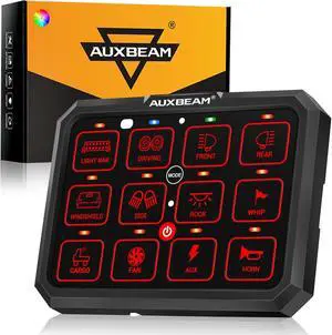 12 Gang Switch Panel RB120 Toggle Momentary Pulsed RGB Dimmable Switch Panel Multifunction Switch Panel Two Sided Output Marine Switch Panel IP65 Waterproof for Car Boat RV, 2 Years Warranty