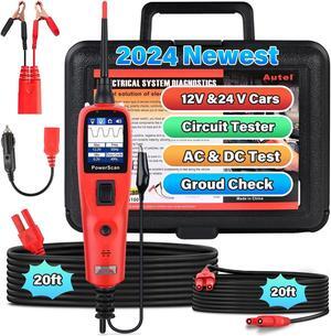 PowerScan PS100 Automotive Circuit Tester, Universal 12V 24V Power Circuit Probe Tool, Electrical Short Open Circuit Finder, Relays Diodes Resistance Continuity Test Tool w/ 20ft Extension Cable