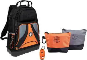 80038 Backpack Tool Kit, Tradesman Pro Backpack, Zipper Tool Bags, and Magnetizer, 4-Piece
