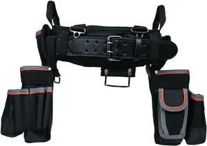 55428 Tradesman Pro Electrician's Padded Tool Belt and Tool Pouch Combo for Long-wear Comfort and Durability Size Large