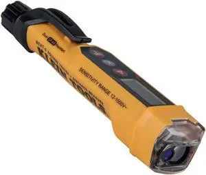 NCVT-6 Non-Contact Volt Tester, 12 - 1000V AC Pen with Integrated Laser Distance Measure, LED and Audible Alarms, Pocket Clip