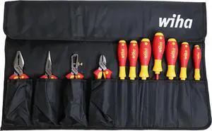 32986 Insulated Industrial Pliers/Drivers Set in Roll Out Pouch, 11-Piece