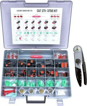 CAT-175-3700 Field Service Kit with 1U5804 CAT Crimp Tool for 22-12 AWG: Environmentally Sealed Connectors for Caterpillar and Tractor Electrical Repair