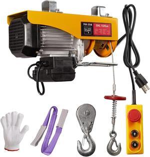 Hoist 1320 lbs Electric Winch, Wire Remote Control Power System 110V Electric Lift, Household Small Crane withith Emergency Stop Switch for Factories Warehouse Garage Lifting and Hoisting