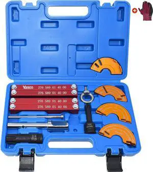Engine Alignment Locking Timing Tool Kit with 4PCS Camshaft Adjuster Tool Kit, Compatible with Mercedes Benz M157/M276/M278, T60 & T100 Camshaft Scoket, Fuel Injector Puller