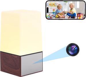Hidden Camera Spy Camera Night Light, Nanny Cam Hidden Camera with HD 4K Video, Night Vision, Motion Detection, Adjustable Light Color, Hidden Security Camera Indoor for Home