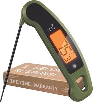 Ultra-Fast 1-Second Professional Digital Instant Read Meat Thermometer for Grill and Cooking, Auto-Rotating Backlit Display, IP65 Water Resistant, NSF Certified  Olive