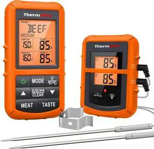 TP20 500FT Wireless Meat Thermometer with Dual Meat Probe, Digital Cooking Food Meat Thermometer Wireless for Smoker BBQ Grill Thermometer