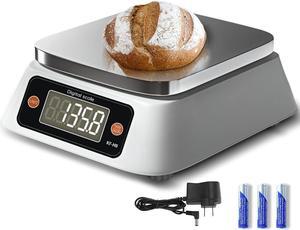 Food Scale Digital Scale Kitchen Scales Digital Weight, YONCON Baking Scale for Bakers, Candle Making or Soap Making with Stainless Steel Large Platform, 22lb/0.5g, 3*AA Batteries and Adapter Included