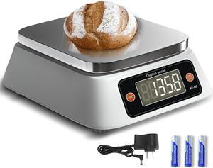 Food Scale Digital Scale Kitchen Scales Digital Weight, YONCON Baking Scale for Bakers, Candle Making or Soap Making with Stainless Steel Large Platform, 22lb/0.5g, 3*AA Batteries and Adapter Included