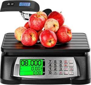 Digital Commercial Scale for Food with Counting Function (66lb/30kg) - Waterproof Price Computing Scale with Dual LCD Display & 0.002lb/1gr Accuracy - Digital Food Scale for Produce Meat, Fruit, etc.