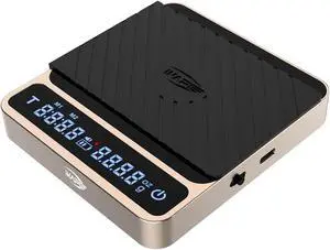 Digital Coffee Scale, Premium Aluminium Espresso Scales with Timer, 2kg/0.1g High Precision Rechargeable Drip Espresso Scale with Tare Function, LED Display(Gold)