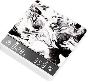 S3 Metal Pocket Coffee Scale, with Timer, Basic Espresso, Flow Rate, Powder Liquid Ratio, White
