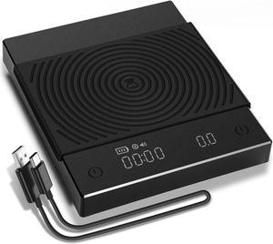 Digital Espresso Coffee Scales Kitchen Scales with Auto Timing, 2000 Grams, Black