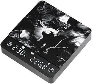 S3 Metal Pocket Coffee Scale, with Timer, Basic Espresso, Flow Rate, Powder Liquid Ratio, Black