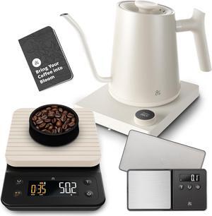Goods Electric Gooseneck Kettle, Coffee Scale, and Espresso Scale (Birch)