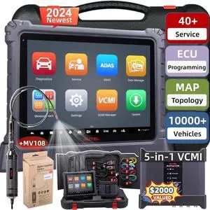 MaxiSys Ultra OBD2 Scanner, 2024 Top MSUltra Lntelligent Diagnostic Scan Tool [with MV108 & 5-in-1 VCMI] Upgraded of Ultra Lite/ MS909EV/ MS919 /MS909 Topology 2.0, 40+ Services, ECU Programming