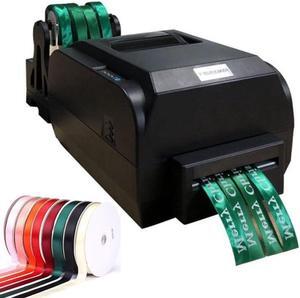 Satin Ribbon Printing Machine, 4 Row Digital Ribbon Printer with Ribbon Holder,Stamping Printing Machine for Gift Wrapping, 12-20mm Width, 150MM/S, Printing Resolution: 200 DPI