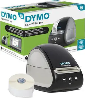 LabelWriter 550 Series Label Printer with Dymo-Branded Label Compatibility, Automatic Label Recognition, Low Waste, Optimized Direct Thermal Printing, and Plastic-Free Label Packaging