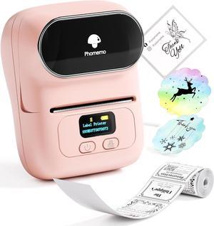 Label Printer - M110 Thermal Label Printer Barcode Label Maker Mini Bluetooth Sticker Printer for Small Business, Home, Office, Logo, Address, Name Tag, Clothing, Organizing, Pink