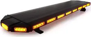 Amber Emergency Strobe Bar Lights Black Hawk Hevy-duty Rooftop Security Flashing Hazard Warning Lightbar for Tow Trucks Construction Vehicles Traffic Pilot Cars Snowplow