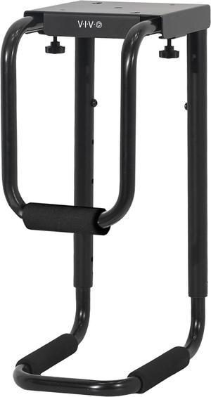 Heavy Duty Adjustable Under-Desk PC Mount, Computer CPU Holder with Secure Locking, Supports up to 66 lbs, Black, MOUNT-PC04B