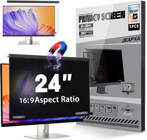 5A Magnetic Computer Privacy Screen Filter 24 inch, Removable Hanging Anti Blue Light Privacy shield for 16:9 Widescreen Monitor, Anti-Glare Protector 24in