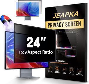 Hidden Design Magnetic Computer Privacy Screen 24 inch, Removable Privacy Screen Filter for Frameless Monitor 16:9 Widescreen, Anti Blue Light Privacy Shield, Anti-Glare Protector