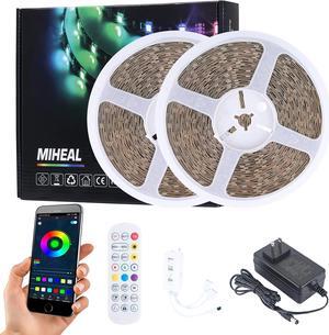 131.2ft/40M Led Light Strips Music Sync Color Changing RGB Led Strip Built-in Mic,Bluetooth led Lights App Control with Remote,5050 RGB Rope Lights for Bedroom, Home Party Christmas