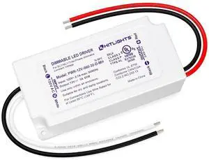 60W Dimmable LED Driver, Electronic Transformer, 120V AC to 12V DC Power Supply for LED Strip Light, Low Voltage Lighting Project, Compatible with Lutron Leviton Dimmers, UL Listed, Class 2