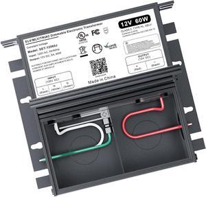 60W 12V Dimmable LED Driver for Lutron & Leviton Dimmer, Triac/ELV/MLV AC to DC Power Supply Transformer Strip Light Dimmable, Constant Voltage Projects, UL&FCC-Listed, Class 2