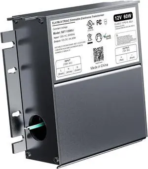 Dimmable LED Driver 12V 60W,Compatible with Lutron Switches,Triac ELV/MLV Dimmable Power Supply, AC to DC Transformer for LED Light,Waterproof and UL Listed Smooth Flicker Free Dimming