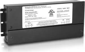120W Dimmable LED Driver 24V, AC to DC Triac Dimmbale Transformer Power Supply, Dimming LED Driver, Replacement for lutron and leviton Dimmer, TRIAC/Phase/0-10V /1-10V/Potentiometer/10V PWM UL Listed