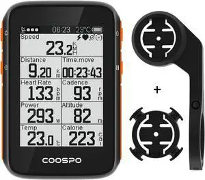 Bike Computer Wireless GPS, Bike Speedometer with Auto Backlight, Bluetooth ANT Cycling GPS Computer, Bicycle Computer BC200 with Waterproof, Compatible with CooSporide app
